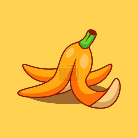 Illustration for Banana peel cartoon vector illustration. - Royalty Free Image