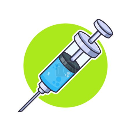 Illustration for Medical syringe cartoon vector illustration. - Royalty Free Image