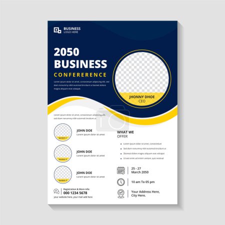 Illustration for Business conference flyer template, business template design - Royalty Free Image