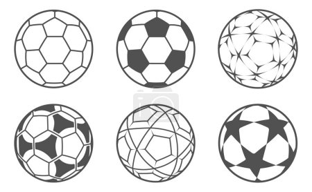 Téléchargez les illustrations : Ballon de football ou icône vectorielle plate de football style noir simple, illustration. - en licence libre de droit