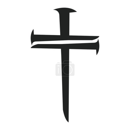 Illustration for Nail Cross Christian Nail Cross Vector - Royalty Free Image