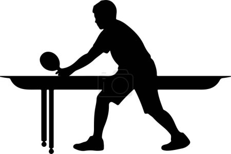 illustration vectorielle silhouette joueur de tennis de table