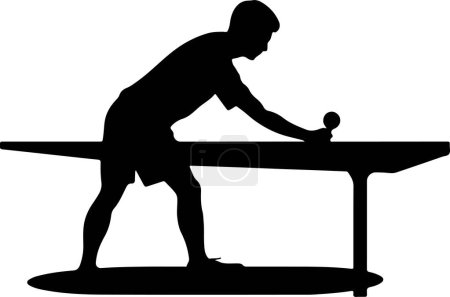 illustration vectorielle silhouette joueur de tennis de table