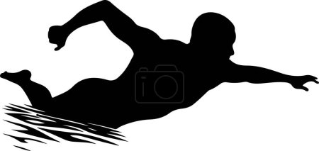 Illustration vectorielle silhouette natation.