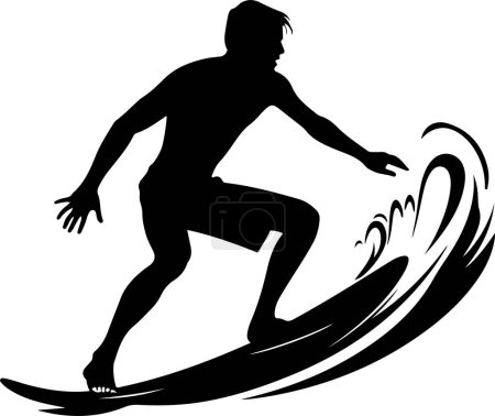 illustration vectorielle silhouette surf