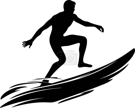 illustration vectorielle silhouette surf