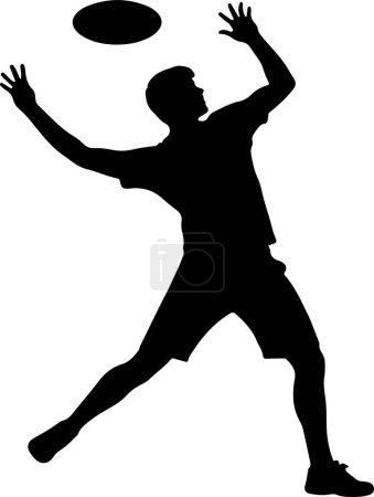 sportif lancer ultime frisbee disque volant silhouette vectorielle illustration