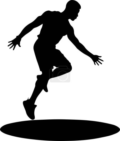 Une personne saute sur une silhouette de trampoline illustration vectorielle