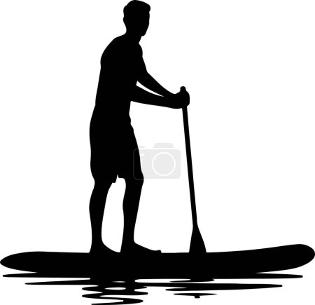 Paddle Boarding Silhouette Vektor Stand Up Paddle Boarding SUP Silhouetten
