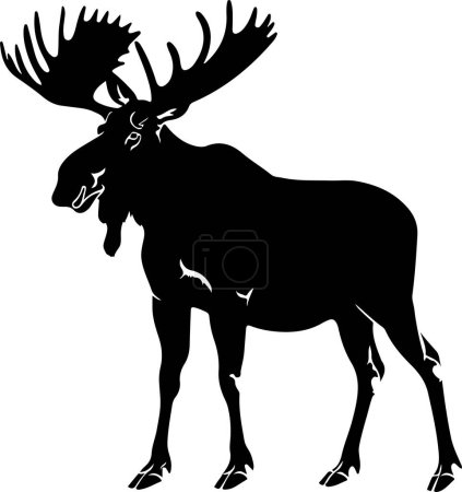 Moose illustration silhouette vector design