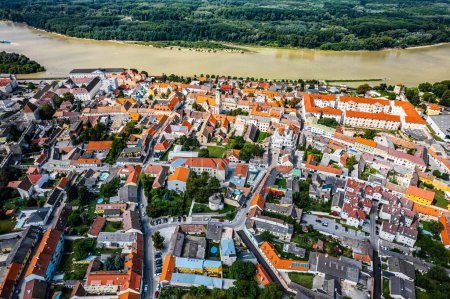 Photo for Hainburg city on river Donau, Austria - Royalty Free Image