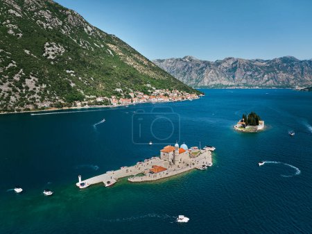 Photo for Perast and Naval Beacon in Montenegro - Royalty Free Image