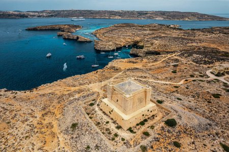 Photo for Island of Comino in Malta on background - Royalty Free Image