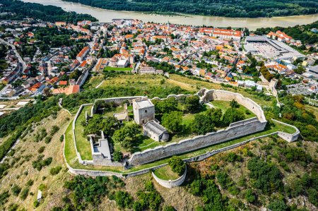 Photo for Hainburg city on river Donau, Austria - Royalty Free Image