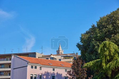 Foto de City of Pula in Croatia on background - Imagen libre de derechos