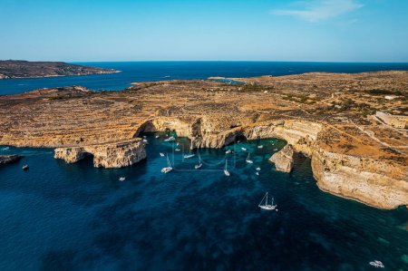 Photo for Island of Comino in Malta on background - Royalty Free Image