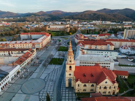 Photo for Aerial drone view of Zvolen Castle and city Zvolen in Slovakia - Royalty Free Image