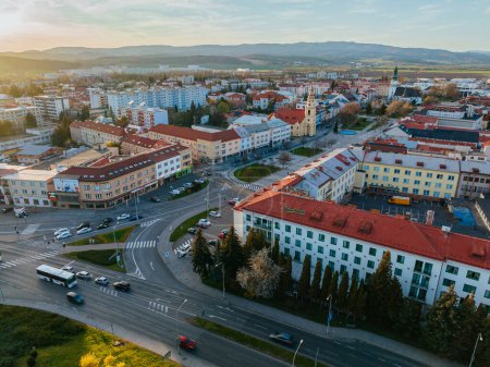 Photo for Aerial drone view of Zvolen Castle and city Zvolen in Slovakia - Royalty Free Image