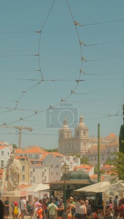 Photo for Lisbon, Portugal - June 02, 2023: Charming view of historic buildings in Lisbon, Portugal, showcasing the city's rich architectural heritage - Royalty Free Image