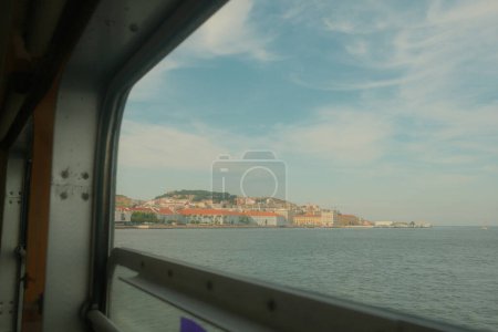Photo for Tagus river landscape view from the train - Royalty Free Image