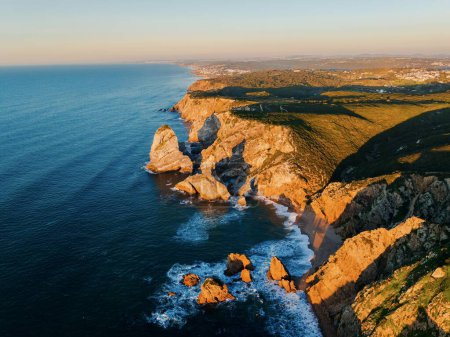 Foto de Vista aérea del dron de Praia da Ursa en Portugal - Imagen libre de derechos