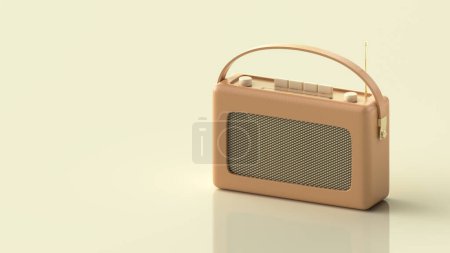 Téléchargez les photos : Radio vintage marron. rendu 3d isolé - en image libre de droit