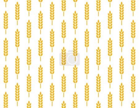 Illustration for Wheat seamless pattern. Barley, ripe rye golden ear abstract pattern. Beer brewery and bread bakery wrapping paper. Vegetarian organic product vector repetitive texture. Yellow stems - Royalty Free Image