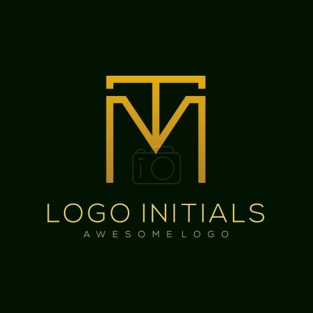 Letter M T luxury logo template color