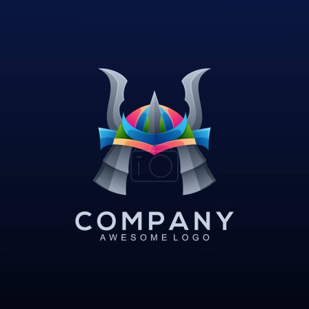 Illustration for Logo illustration Samurai gradient colorful style - Royalty Free Image