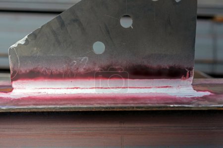 Dye penetrant inspection (DP), liquid penetrate inspection (LPI) or penetrant testing (PT) to carbon steel welds. The penetrant may be applied to all non-ferrous materials and ferrous materials. Ndt, penetration.