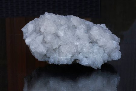 Photo for View of colemanite mineral (bor, boron, borax, ulexite). It is a borate mineral found in evaporite deposits of alkaline lacustrine environments. It is a secondary mineral that forms. - Royalty Free Image