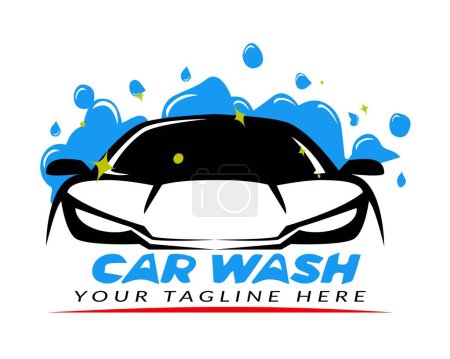 Ilustración de Vector de logotipo de lavado de automóviles para el negocio de automóviles. Detalle automático - Imagen libre de derechos