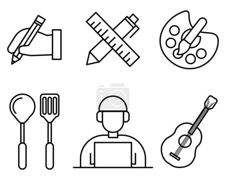 Illustration for Creativity innovation set of web icons in line style - Royalty Free Image