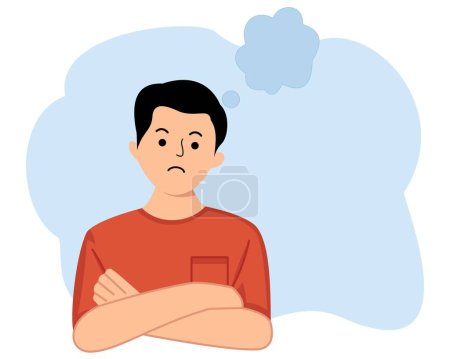 Illustration for Illustration of a young people thinking about something - Royalty Free Image