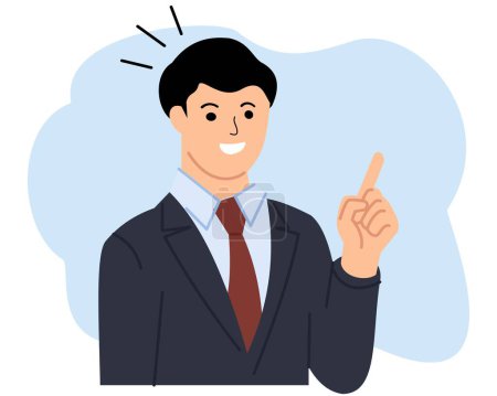 Illustration for Illustration of a young businessman gesture pointing finger - Royalty Free Image