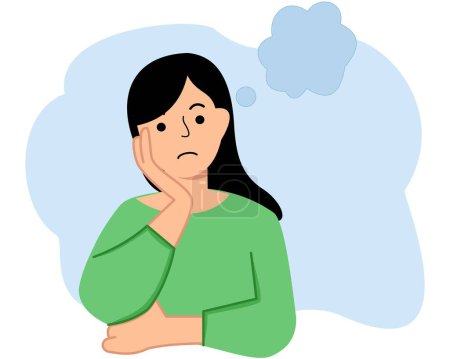 Illustration for Illustration of a young woman people thinking about something - Royalty Free Image