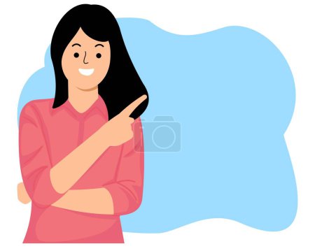 woman hands indicate fingers empty space