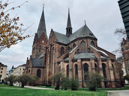 Photo for Saint Peter's Church (Swedish: Sankt Petri kyrka) is a Brick Gothic church in Malmo, Sweden. - Royalty Free Image