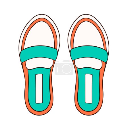 Illustration for Loafers shoes, classic casual footwear for male and female. Cartoon style icon, logo for shoe store. Vector illustration isolated on white background. - Royalty Free Image