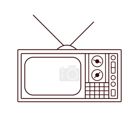 Vintage-TV-Symbol im Umrissstil. Web singen für Design. Vektor-Illustration isoliert auf weißem Hintergrund.