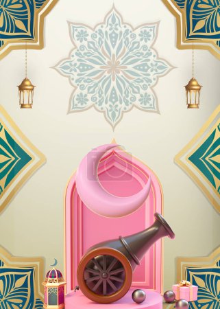 Photo for Ramadan kareem background with arabic traditional lantern light lamp, ramadan eid Mubarak background - Royalty Free Image