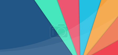 Geometric abstract background with shadow paper cut layers with Rainbow Background
