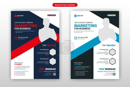 Photo for Creative Corporate Business Marketing Conference Flyer Brochure Template Design, abstract business webinar flyer, and vector template design - Royalty Free Image