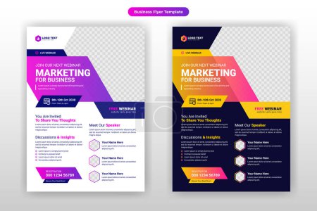 Photo for Creative Corporate Business Marketing Conference Flyer Brochure Template Design, abstract business webinar flyer, and vector template design - Royalty Free Image