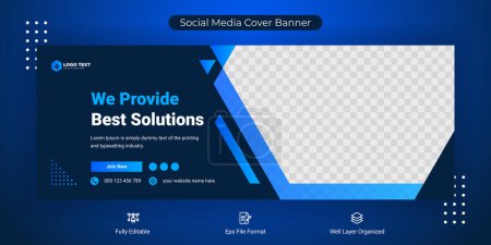 Photo for Creative corporate business marketing social media Facebook cover banner post template - Royalty Free Image