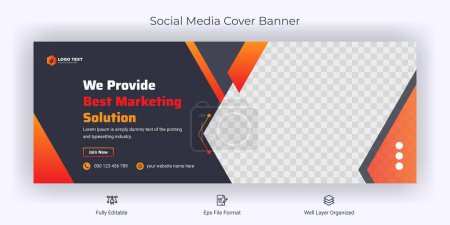 Photo for Creative corporate business marketing social media Facebook cover banner post template - Royalty Free Image
