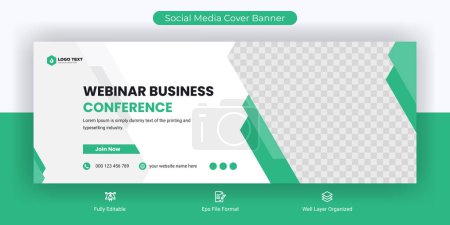 Photo for Webinar business conference social media post Facebook cover banner template - Royalty Free Image