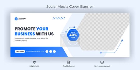Illustration for Creative corporate business marketing social media Facebook cover banner post template - Royalty Free Image
