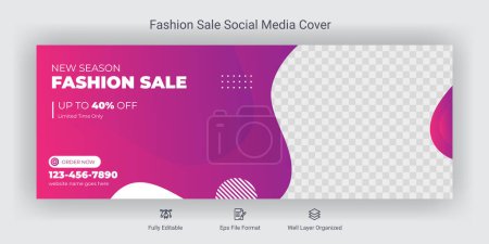Photo for Fashion sale social media Facebook cover banner template, Web banner timeline template. - Royalty Free Image
