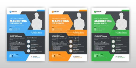 Photo for Marketing webinar and corporate flyer template design, Conference flyer - Royalty Free Image